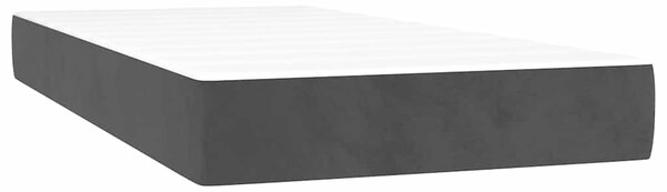 Krevet box spring s madracem LED crni 200x200 cm baršun - Crna / 200 x 200 cm