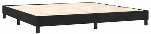 Krevet box spring s madracem LED crni 200x200 cm baršun - Crna / 200 x 200 cm