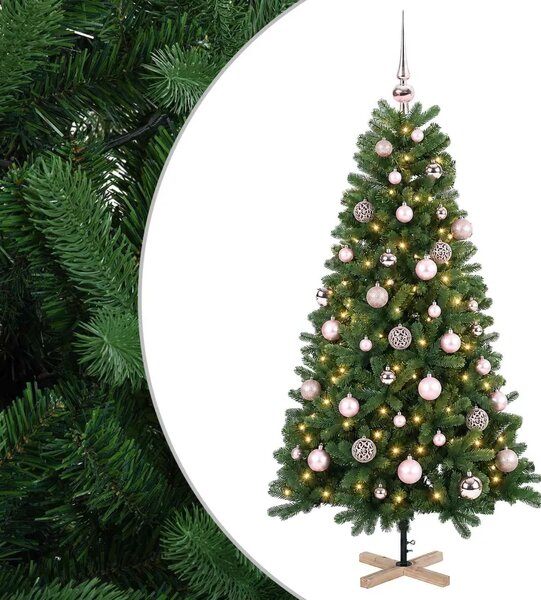 Umjetno božićno drvce s kuglicom 120 cm 150 LED lampica - 120 cm s LED-ima i ružičastim lopticama