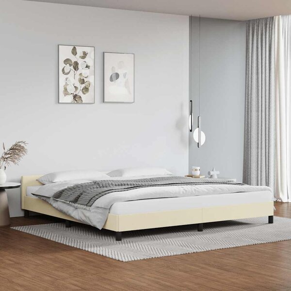 Okvir kreveta s uzglavljem bez madraca krem 200x200 cm - Krema / 200 x 200 cm