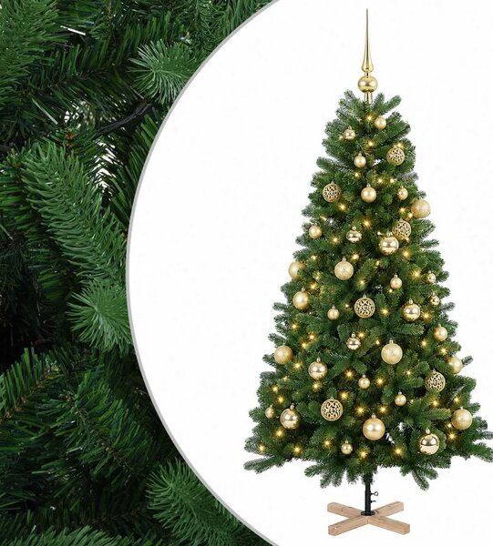 Umjetno božićno drvce s kuglicom 120 cm 150 LED lampica - 120 cm s LED žaruljama i zlatnim kuglicama