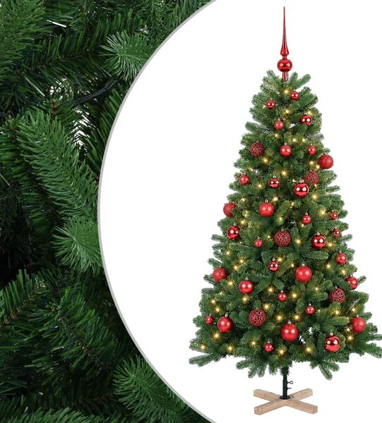 Umjetno božićno drvce s kuglicom 120 cm 150 LED lampica - 120 cm s LED-ima i crvenim lopticama
