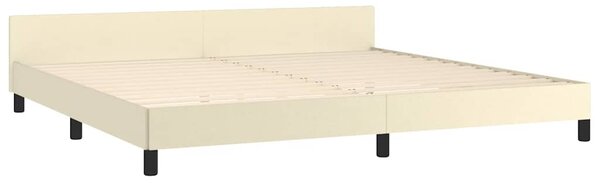 Okvir kreveta s uzglavljem bez madraca krem 200x200 cm - Krema / 200 x 200 cm