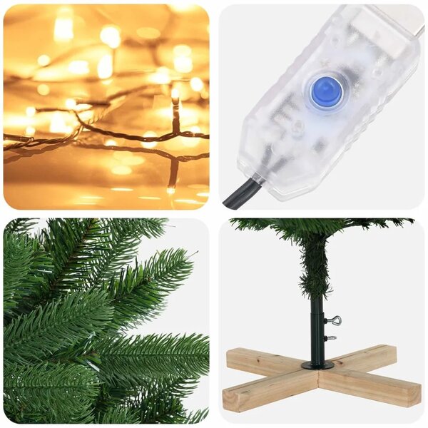 Umjetno božićno drvce 120 cm 150 LED lampica Topla bijela PVC - 120 cm s LED svjetlima