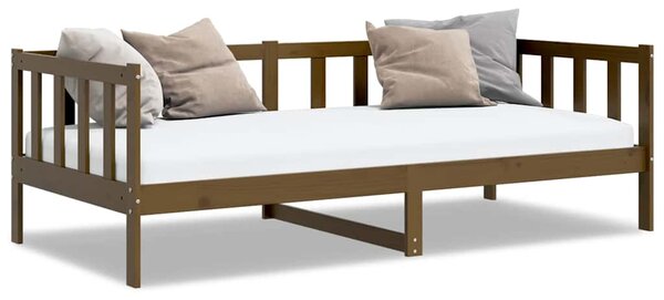 Dnevni ležaj od masivne borovine smeđa boja meda 90 x 200 cm - Smeđa / 90 x 200 cm