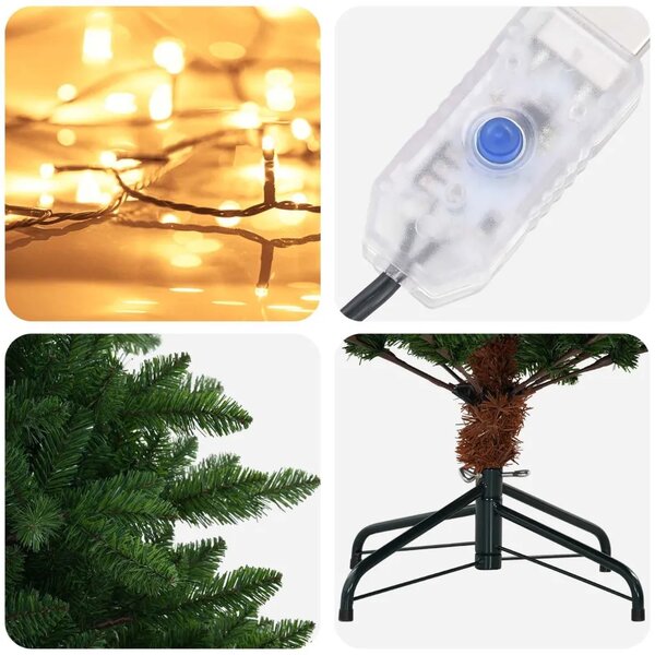 Umjetno božićno drvce 120 cm 150 LED lampica Topla bijela - 120 cm s LED svjetlima