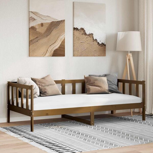 Dnevni ležaj od masivne borovine smeđa boja meda 90 x 200 cm - Smeđa / 90 x 200 cm