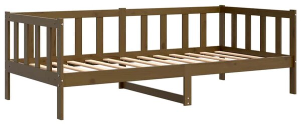 Dnevni ležaj od masivne borovine smeđa boja meda 90 x 200 cm - Smeđa / 90 x 200 cm