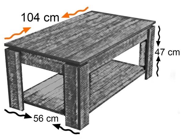 Woody Fashion Stolić za kavu, Shelf - Light Oak