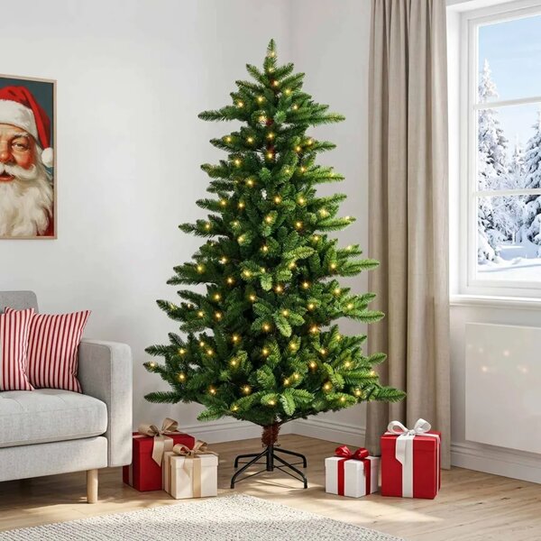 Umjetno božićno drvce 120 cm 150 LED lampica Topla bijela - 120 cm s LED svjetlima