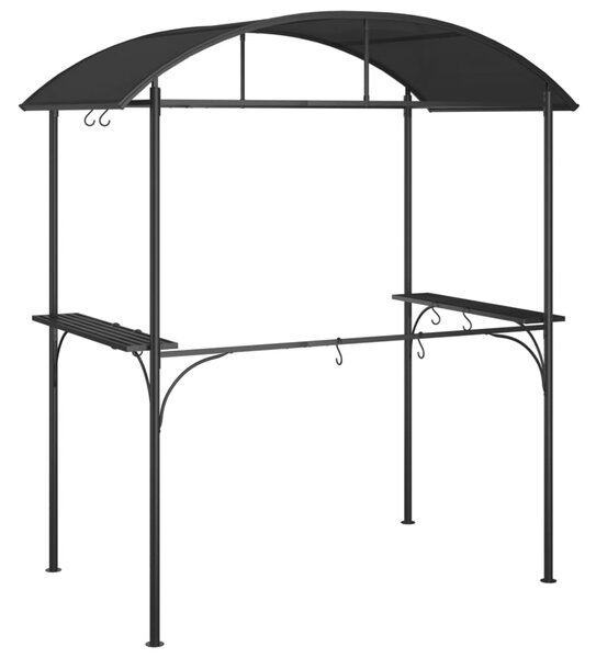 Sjenica za roštilj s policama antracit 220x115x230 cm čelična - Antracitno siva