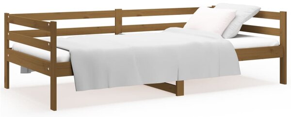Dnevni ležaj smeđa boja meda 90 x 190 cm od masivne borovine - Smeđa / 90 x 190 cm