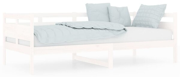 Dnevni ležaj bijeli od masivne borovine 90 x 200 cm - Bijela / 90 x 200 cm