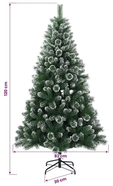 Umjetno božićno drvce s kuglicama 120 cm 150 LED lampica - 120 cm s LED-ima i crnim lopticama