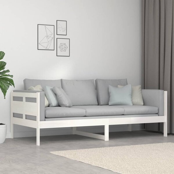 Dnevni ležaj bijeli od masivne borovine 90 x 200 cm - Bijela / 90 x 200 cm