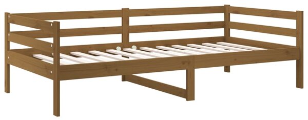 Dnevni ležaj smeđa boja meda 90 x 190 cm od masivne borovine - Smeđa / 90 x 190 cm
