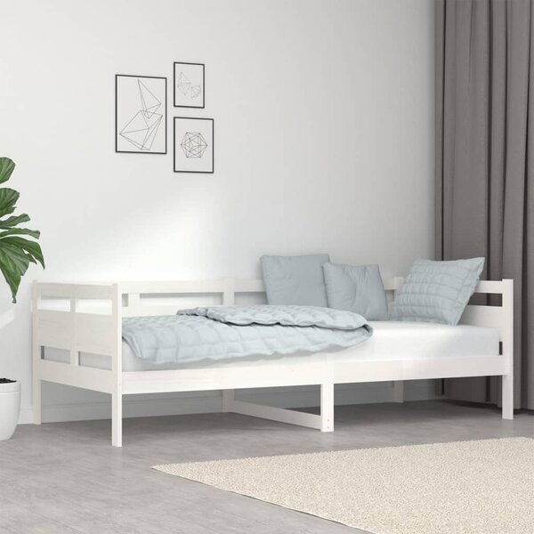 Dnevni ležaj bijeli od masivne borovine 90 x 200 cm - Bijela / 90 x 200 cm
