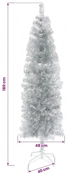 Umjetno usko božićno drvce s kuglicom 180 cm 300 LED lampica - 180 cm s LED-ima i crnim lopticama