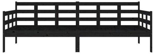 Dnevni ležaj od masivne borovine crni 90 x 200 cm - Crna / 90 x 200 cm