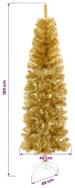 Umjetno usko božićno drvce s kuglicama 180 cm 300 LED lampica - 180 cm s LED-ima i crnim lopticama