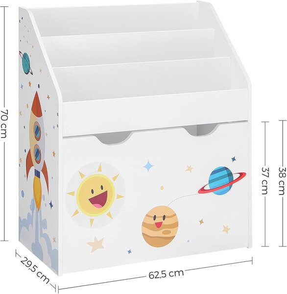 Dječja knjižnica KIDS 62,5x29,5x70 cm bijela