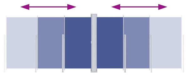 Uvlačiva bočna tenda plava 200 x 600 cm - Plava / 200 x 600 cm
