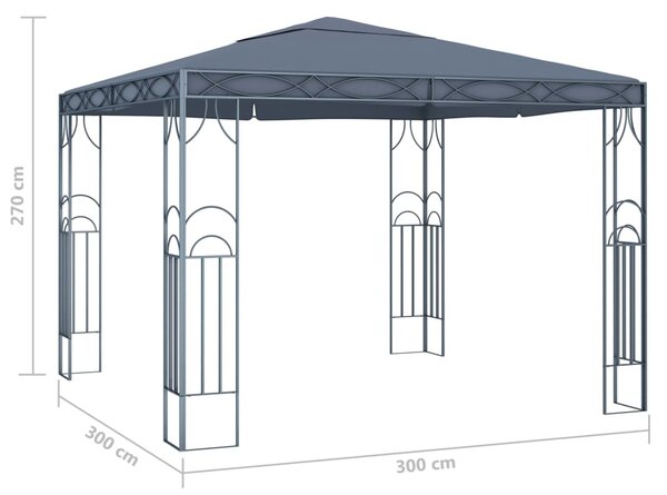 Sjenica s LED svjetlosnim trakama 300 x 300 cm antracit - Antracitno siva / 300 x 300 cm