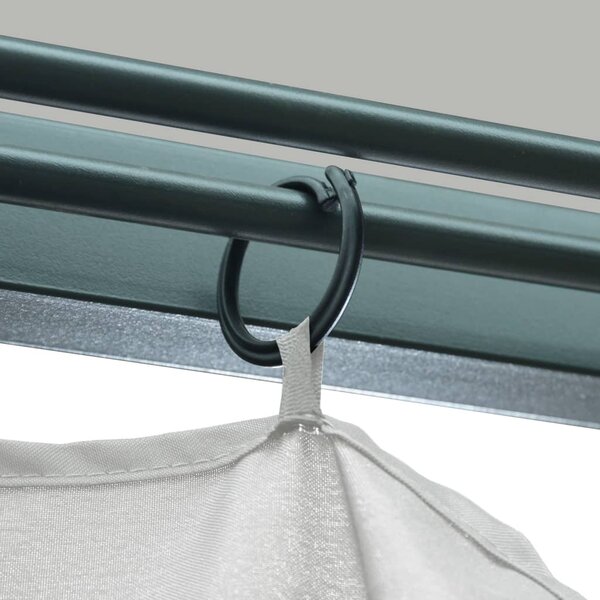 Sjenica sa zastorima i LED svjetlima 300 x 300 cm krem aluminij - Krema / 300 x 300 cm
