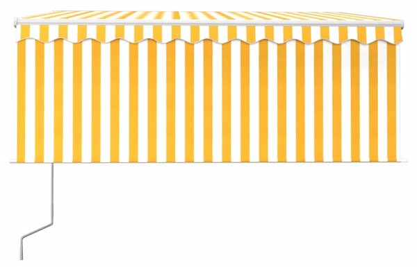 Automatska tenda na uvlačenje s roletom 3 x 2,5 m žuto-bijela - Žuta / 3 x 2.5 m