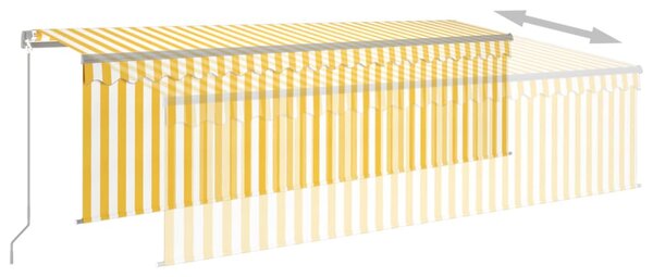 Tenda na ručno uvlačenje s roletom LED 5 x 3 m žuto-bijela - Žuta / 5 x 3 m