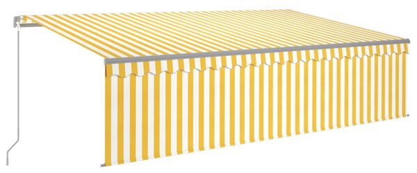 Tenda na ručno uvlačenje s roletom LED 5 x 3 m žuto-bijela - Žuta / 5 x 3 m