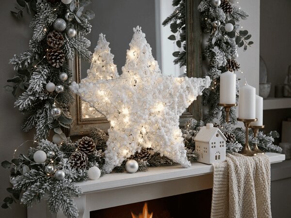 Božićna dekoracija zvijezda FROSTELLE s LED osvjetljenjem 38 cm, bijela