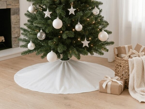 Navlaka za stalak božićnog drvca WHITE WINTER 100 cm, bijela