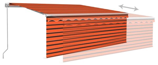 Tenda na ručno uvlačenje s roletom LED 4 x 3 m narančasto-smeđa - Šarena / 4 x 3 m