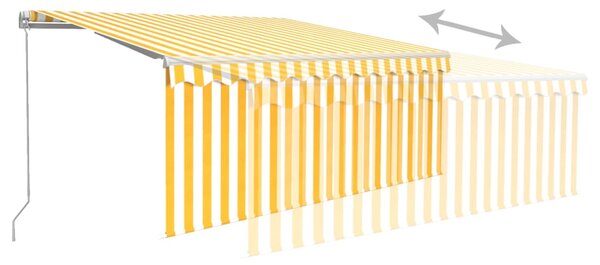 Tenda na ručno uvlačenje s roletom 3 x 2,5 m žuto-bijela - Žuta / 3 x 2.5 m