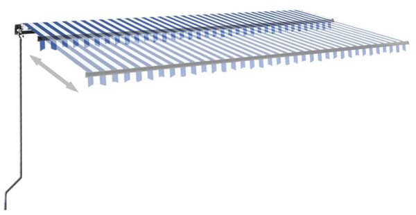 Tenda na ručno uvlačenje 600 x 350 cm plavo-bijela - Plava / 600 x 350 cm