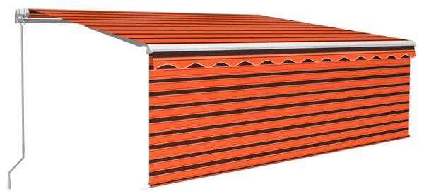 Tenda na ručno uvlačenje s roletom LED 4 x 3 m narančasto-smeđa - Šarena / 4 x 3 m