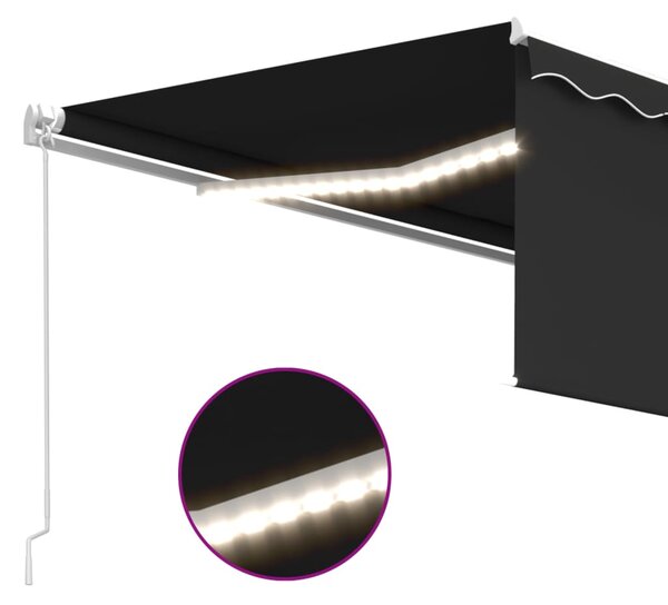 Tenda na ručno uvlačenje s roletom LED 4 x 3 m antracit - Antracitno siva / 4 x 3 m