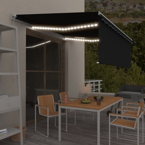 Tenda na ručno uvlačenje s roletom LED 4 x 3 m antracit - Antracitno siva / 4 x 3 m