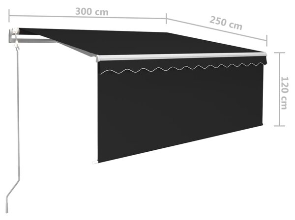 Automatska tenda na uvlačenje s roletom 3 x 2,5 m antracit - Antracitno siva / 3 x 2.5 m