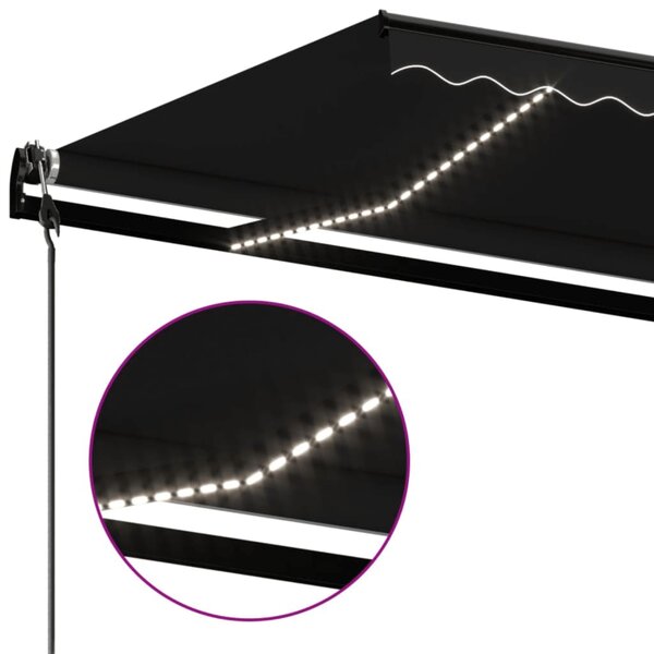 Automatska tenda sa senzorom za vjetar LED 600x350 cm antracit - Antracitno siva / 600 x 350 cm