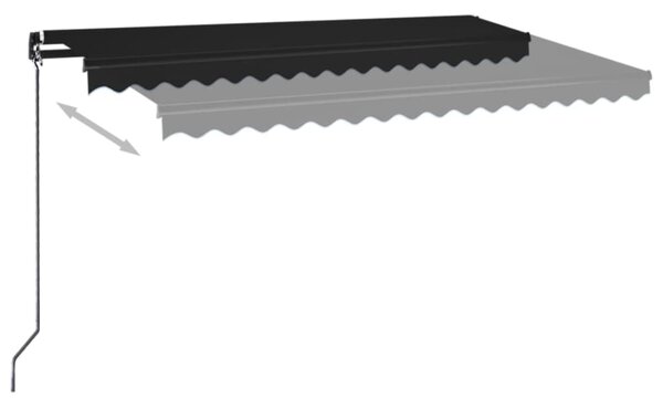 Tenda na ručno uvlačenje 400 x 350 cm antracit - Antracitno siva / 400 x 350 cm