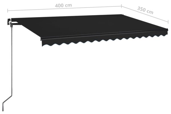 Tenda na ručno uvlačenje 400 x 350 cm antracit - Antracitno siva / 400 x 350 cm