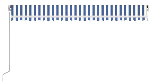 Tenda na ručno uvlačenje LED 500 x 350 cm plavo-bijela - Plava / 500 x 350 cm