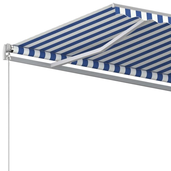 Tenda na ručno uvlačenje 400 x 350 cm plavo-bijela - Plava / 400 x 350 cm