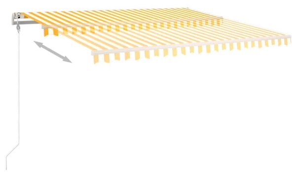 Tenda na automatsko uvlačenje 450 x 300 cm žuto-bijela - Žuta / 450 x 300 cm