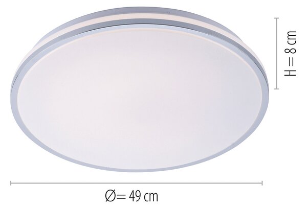 JUST LIGHT. GmbH Isabell LED stropna svjetiljka, Ø 49 cm, Metalik, kupaonica, Plastika