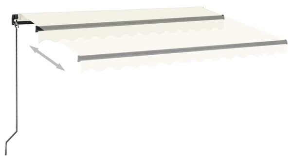 Tenda na ručno uvlačenje s LED svjetlom 350 x 250 cm krem - Krema / 350 x 250 cm