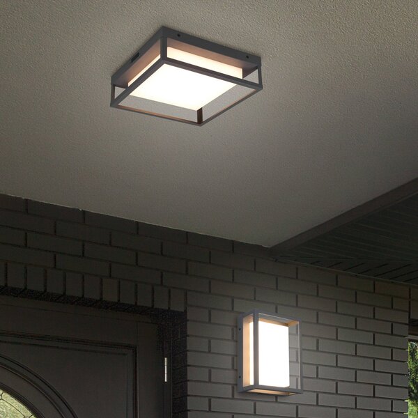 Trio Lighting LED vanjska stropna svjetiljka Witham IP54, CCT, antracit, Crno, Metal