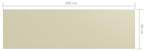 Balkonski zastor krem 90 x 300 cm od tkanine Oxford - Krema / 90 x 300 cm